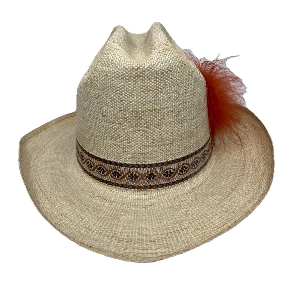 Unisex Stetson Roadrunner Straw Cowboy Hat Feather 7 / M Sheplers Inc Western